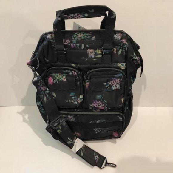Lug Handbags - LUG VIA 2 BOUQUET BLACK BAG/BACKPACK, NWT